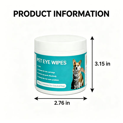 Pet Eye Wipes for Dogs & Cats, 100 Count Gentle Tear Stain Remover & Eye Cleaning Pads