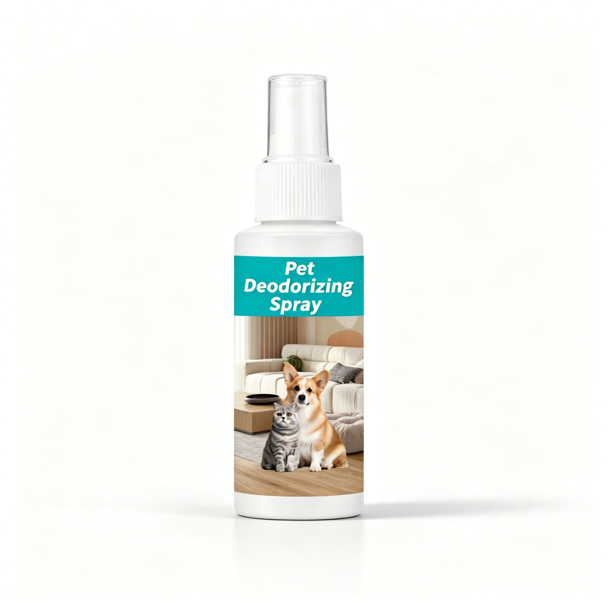 Pet Deodorizing Spray for Dogs & Cats, 60ml Portable Odor Eliminator, Natural Formula Safe for Pets & Home