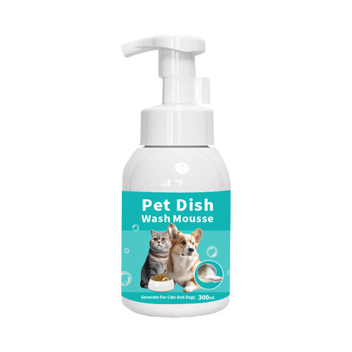 Pet Dish Wash Mousse for Dogs & Cats, 300ml Foaming Cleaner for Pet Bowls, Toys, Water Dispensers and Food Storage, Lick-Safe Formula