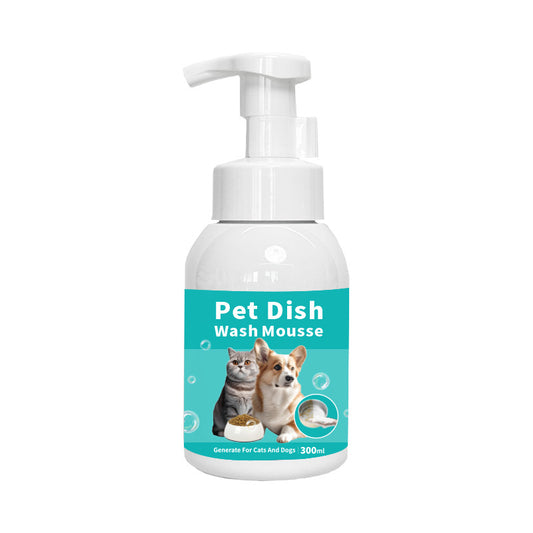 Pet Dish Wash Mousse for Dogs & Cats, 300ml Foaming Cleaner for Pet Bowls, Toys, Water Dispensers and Food Storage, Lick-Safe Formula